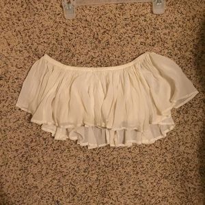 Reformation White Flowy Crop Top